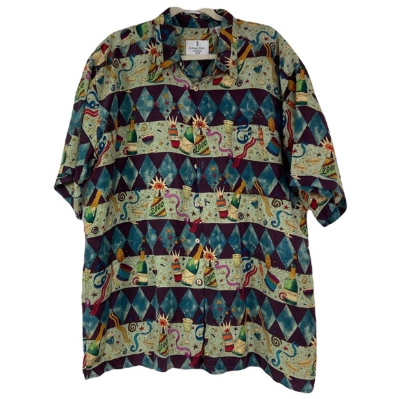 Burma Bibas 2000 silk party button down XL - Picture 1 of 8